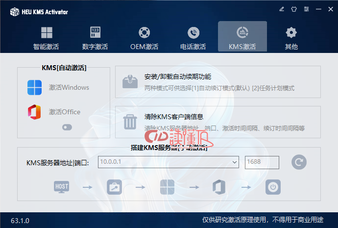 图片[2]-HEU KMS Activator v63.1.0  Windows、 Office简洁高效的全能KMS/OEM激活工具-读懂TA